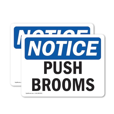 Signmission Push Brooms, 18 in W x Rectangle, Vinyl Decal OS-2PACK-NS-D-1218-L-17921